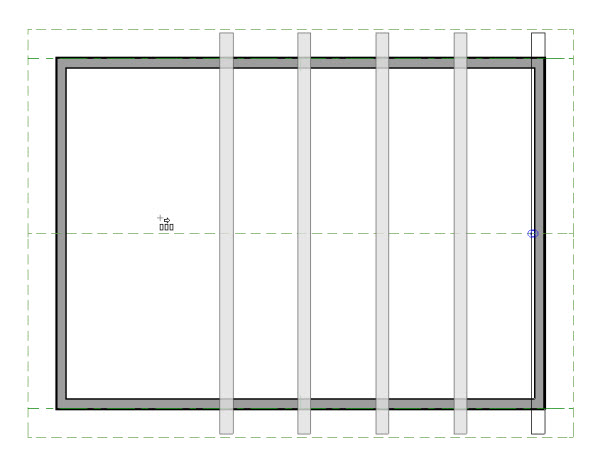 clicking and dragging to multiply the trusses across the structure