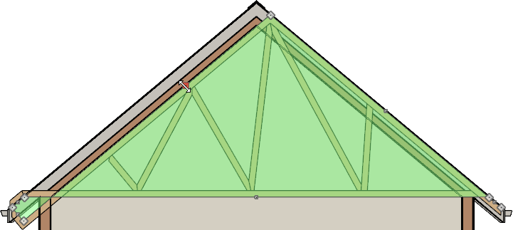 Adjusting the first edge of the truss in a cross section view