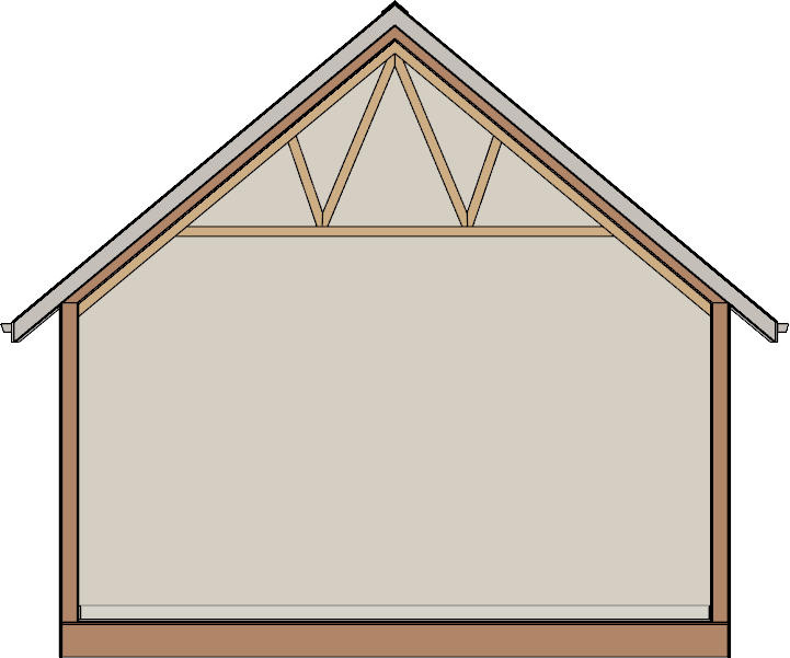 Completed truss envelope of a decorative truss