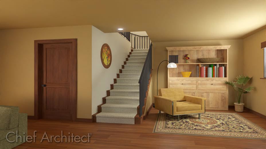 Staircase built from the 1st floor going to the 2nd floor.