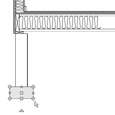 Using the CAD Polyline tool, draw a polyline over your footing.