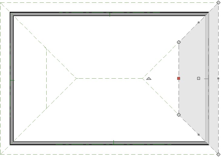 Selecting another roof ridge on a different roof plane