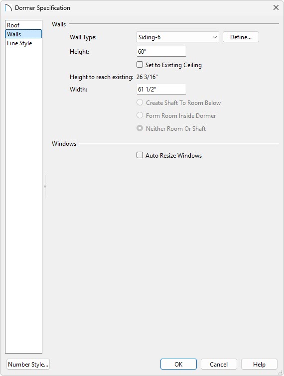 Adjust the Height/Width of the dormer.
