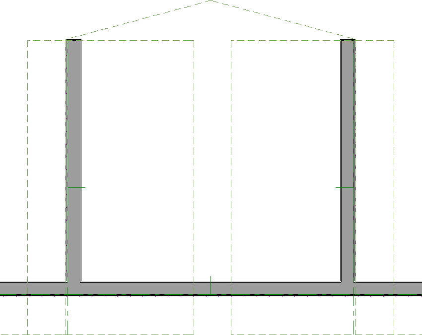 Two roof planes drawn over each dormer wall