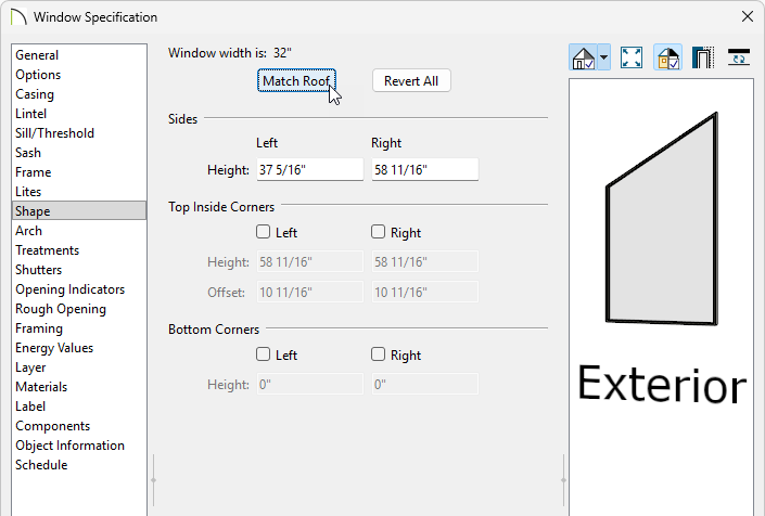 Adjusting the shape of windows.