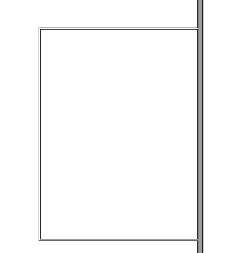 Floor plan with 3 walls connected to the main structure