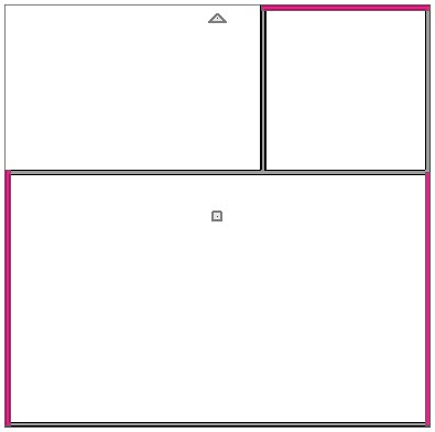 Floor plan view showing three walls in red to change to Full Gable Wall