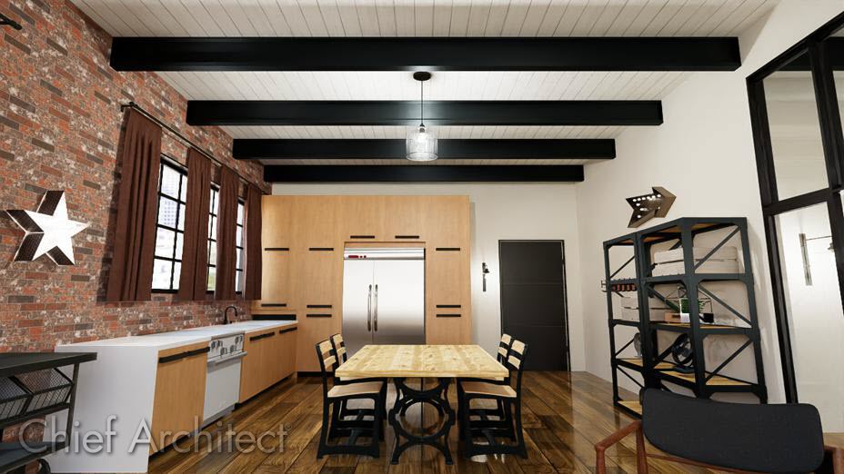 Beams can be create in Home Designer using the Framing tools or the Soffit tool.