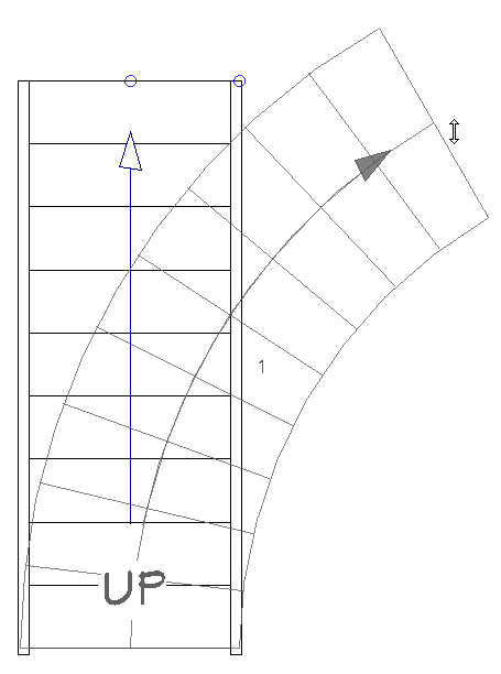 Curving a straight staircase