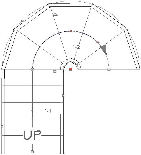 Stairs can be broken into multiple segments and modified.