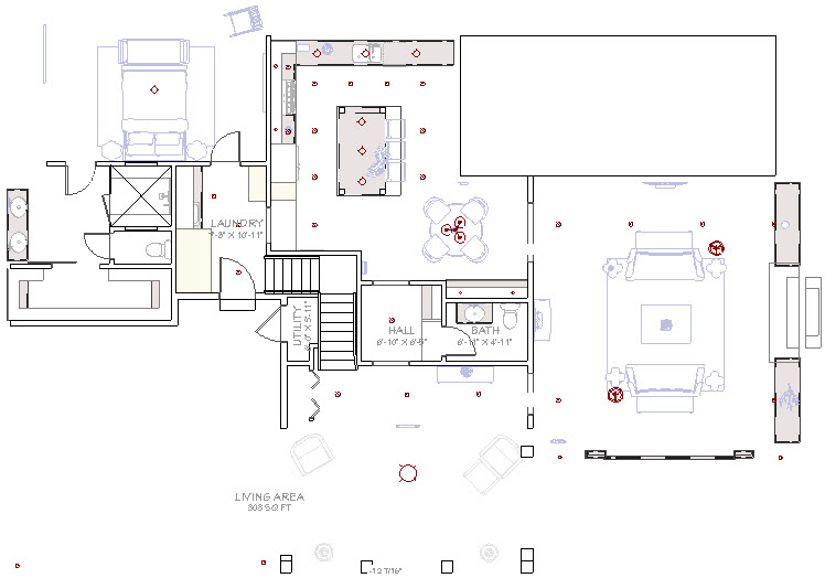 No perimeter walls in the floor plan