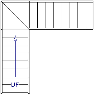 L-shaped staircase with winders