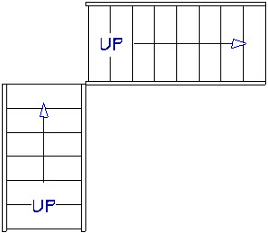 Drawing a second section of stairs for above the winders