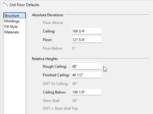 Change the Rough Ceiling value to the height you want for the clerestory
