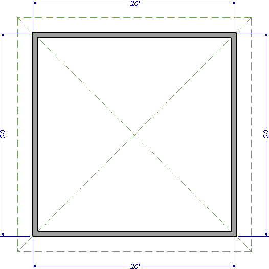 20' x 20' floor plan of a structure