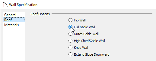 Set the top and bottom walls to be Full Gable Walls