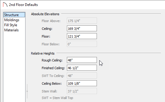 Change the Rough Ceiling value to the height you want for the clerestory