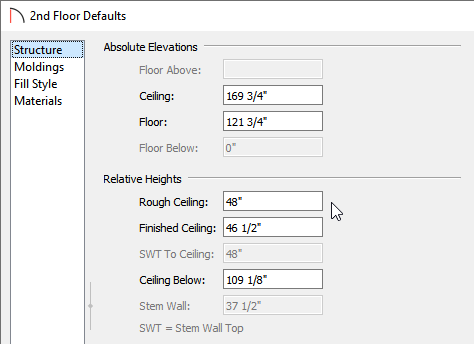 Change the Rough Ceiling value to the height you want for the clerestory