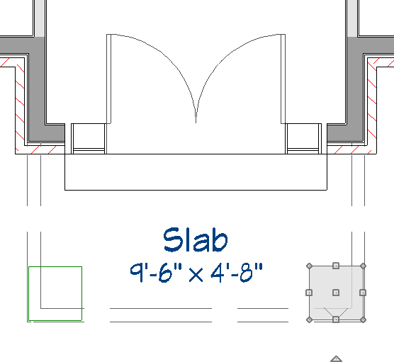 Columns placed on each corner of the entry