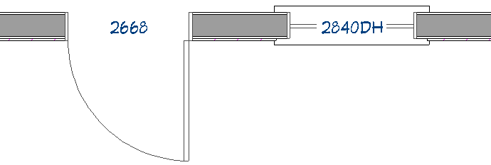 Labels displaying for doors and windows in a floor plan