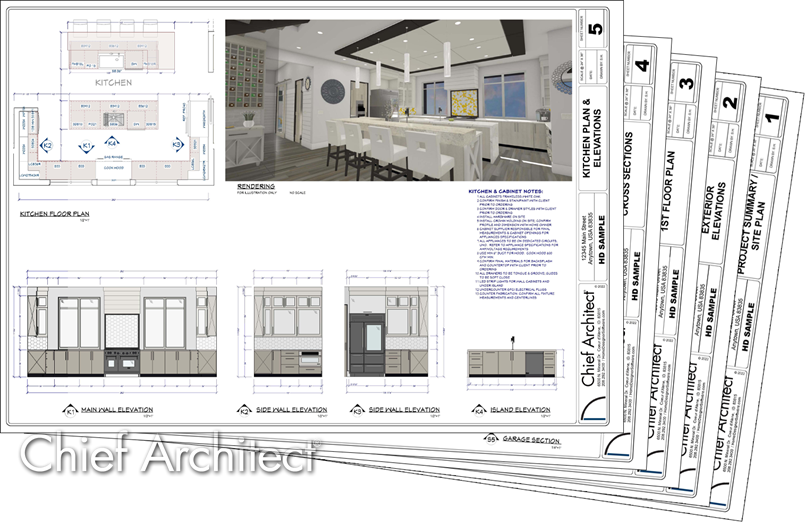 Home Designer Pro 2023 can create 5 page construction documents