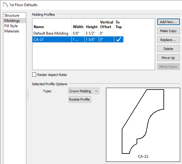 Check to make sure the new molding profile is all correct