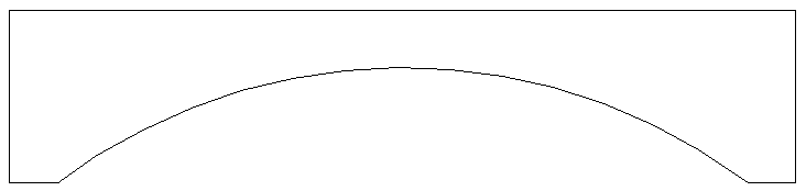 Closed polyline with an arc