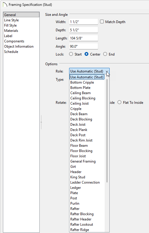 Setting the Role in the Framing Specification