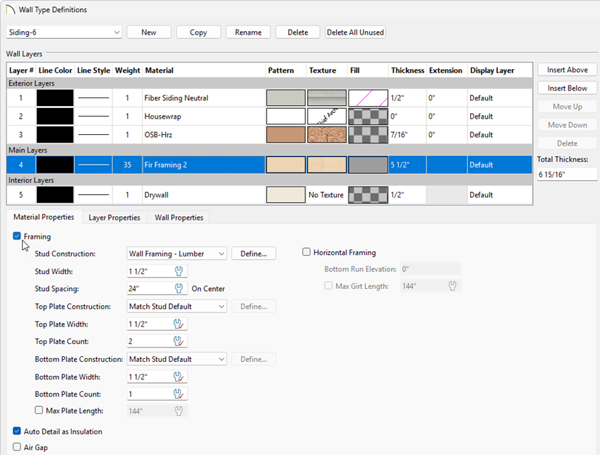Ensure that each wall type has the Main Layers set correctly