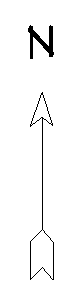 A North Pointer drawn in a floor plan view