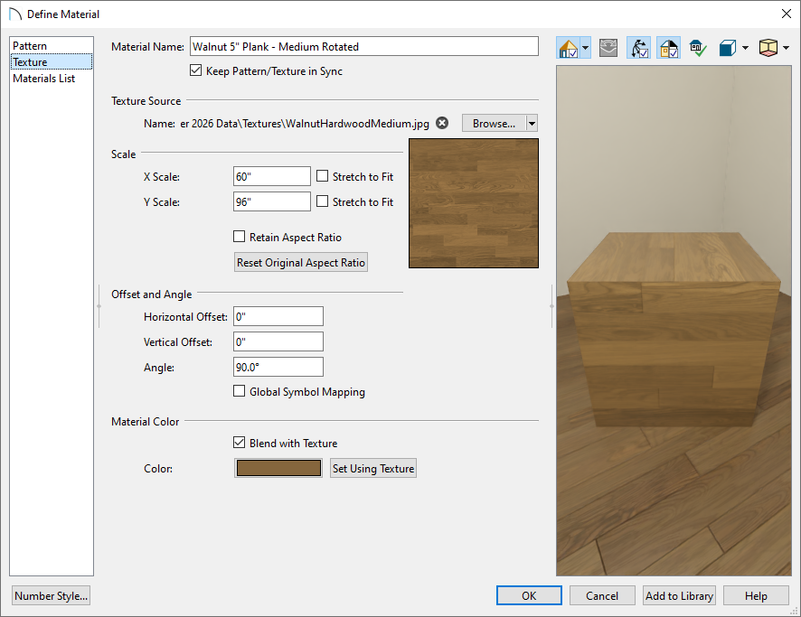 Make changes to this material in the Define Material dialog.