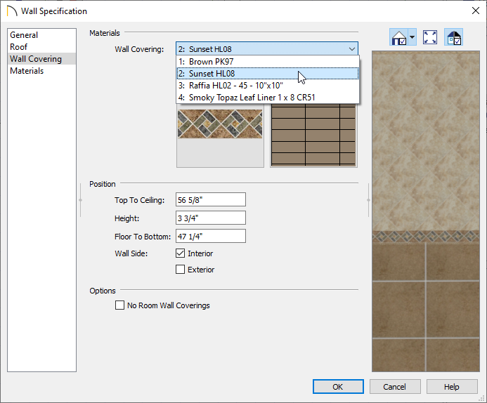 Specify a Wall Covering