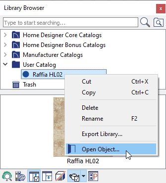 Open Object on copied material