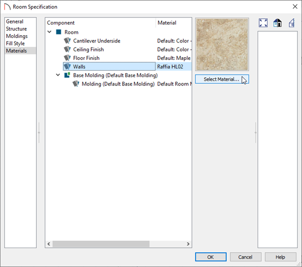 Apply material in Materials panel