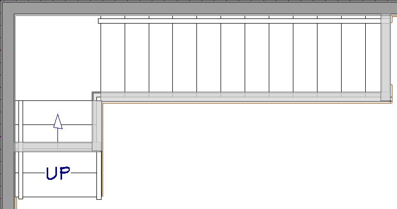 Location of wall inside of bottom two steps Drawing the interior walls