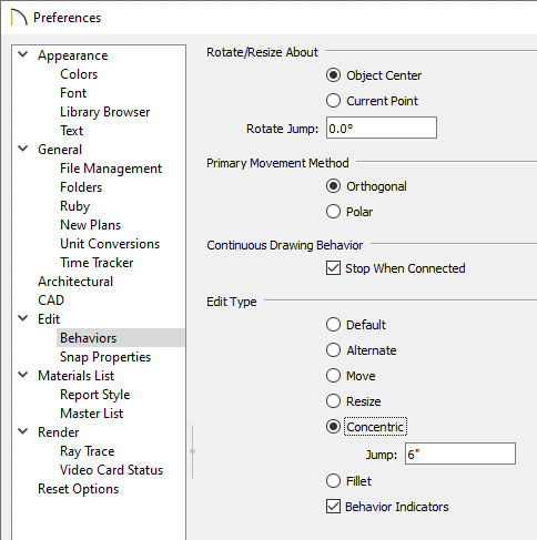 preferences and concentric behavior