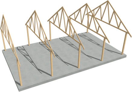 perspective overview with trusses in place