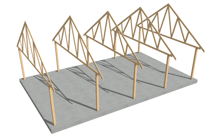 perspective overview with trusses in place