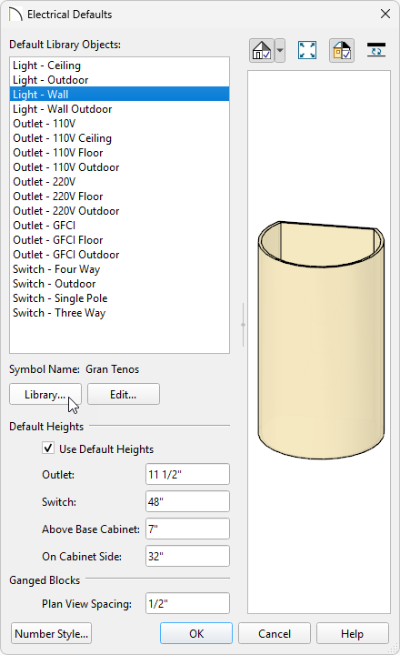 Select one of the options on the left and use the Library button to set that tool to that fixture.