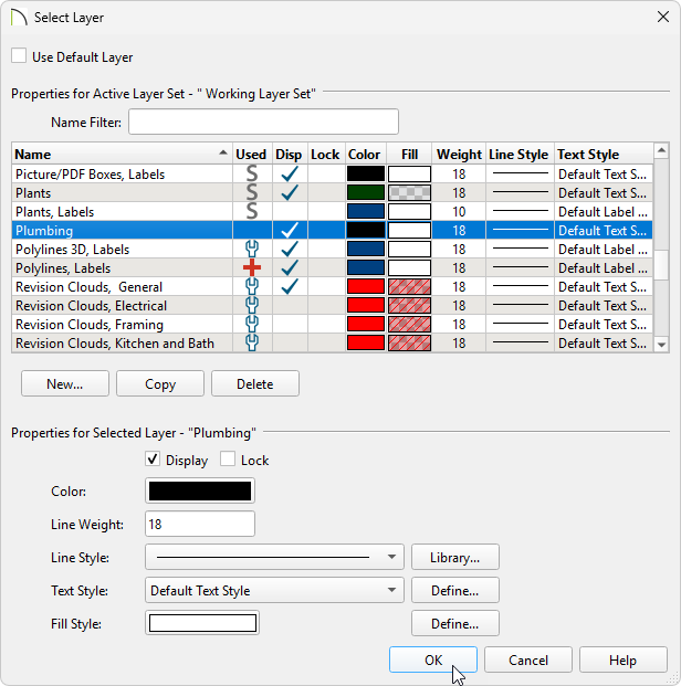 Selecting the layer to change objects to with the Layer Painter tool
