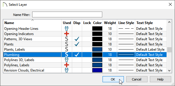 Selecting the layer to change objects to with the Layer Painter tool