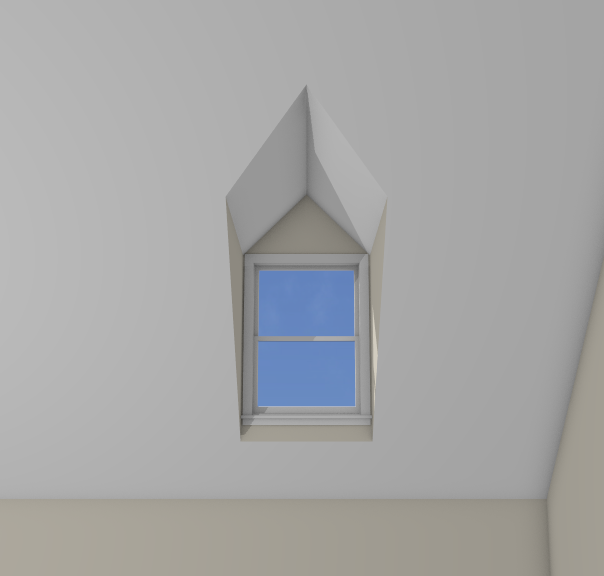 Camera view of an auto floating dormer