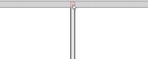 Wall selected, clicking on point along wall to add break