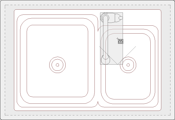 Faucet placed over sink