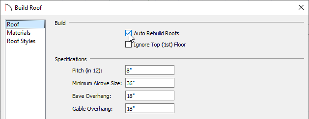 Check the Auto Rebuild Roofs box in the Build Roof dialog