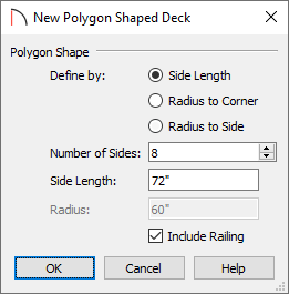 New Polygon Shaped Deck dialog