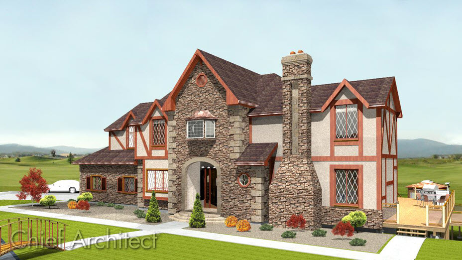 House with corner boards and quoins