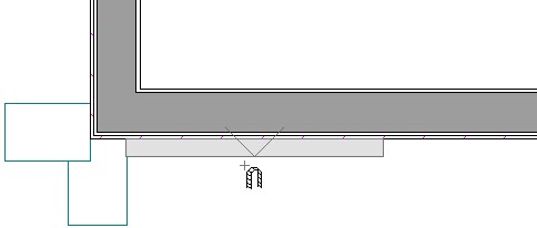 Floor Plan view showing placement of facade log piece