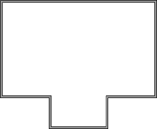 Floor plan of a structure with a bumpout