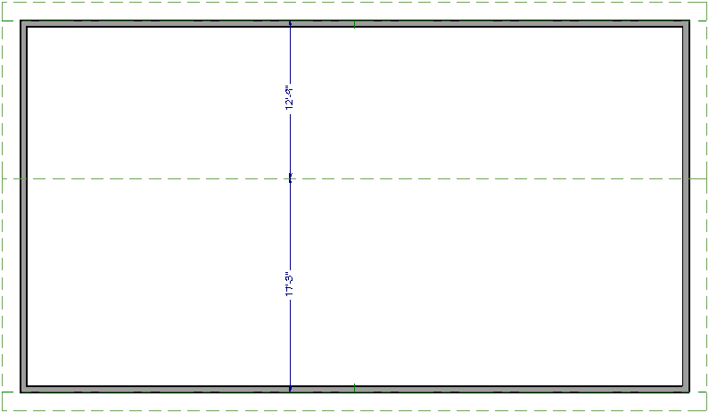 Floor plan view showing two curved roof that will not meet in the center